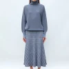 jupe longue maille zellige unie