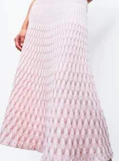 jupe longue maille zellige unie