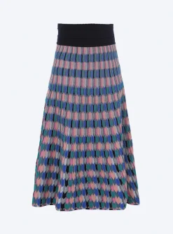 jupe longue maille zellige multicolore