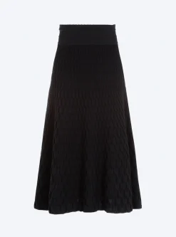 jupe longue maille zellige unie