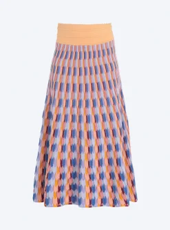 jupe longue maille zellige multicolore
