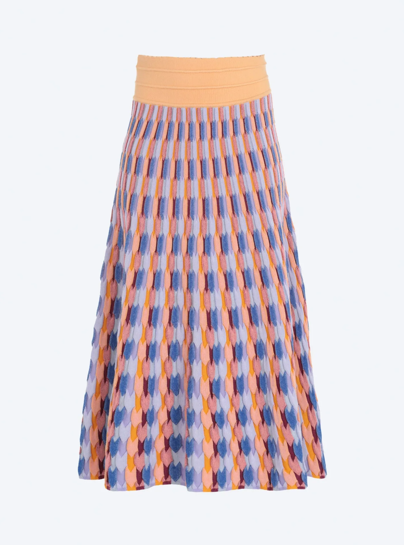 jupe longue maille zellige multicolore