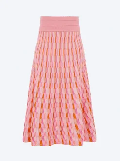 jupe longue maille zellige multicolore