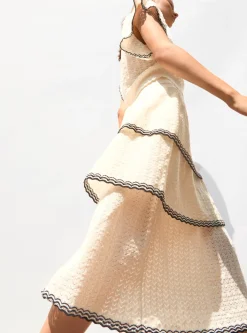 jupe maille pointelle à volants
