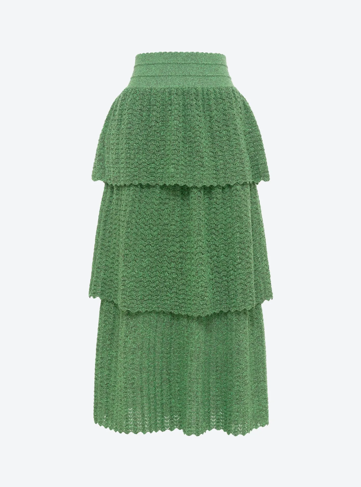 jupe maille pointelle à volants