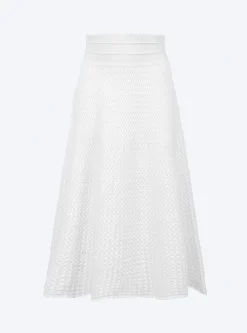 jupe midi maille smockée