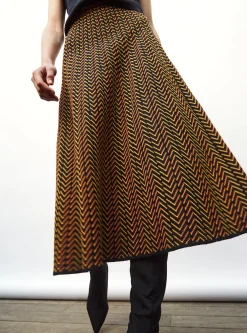 jupe réversible maille chevron