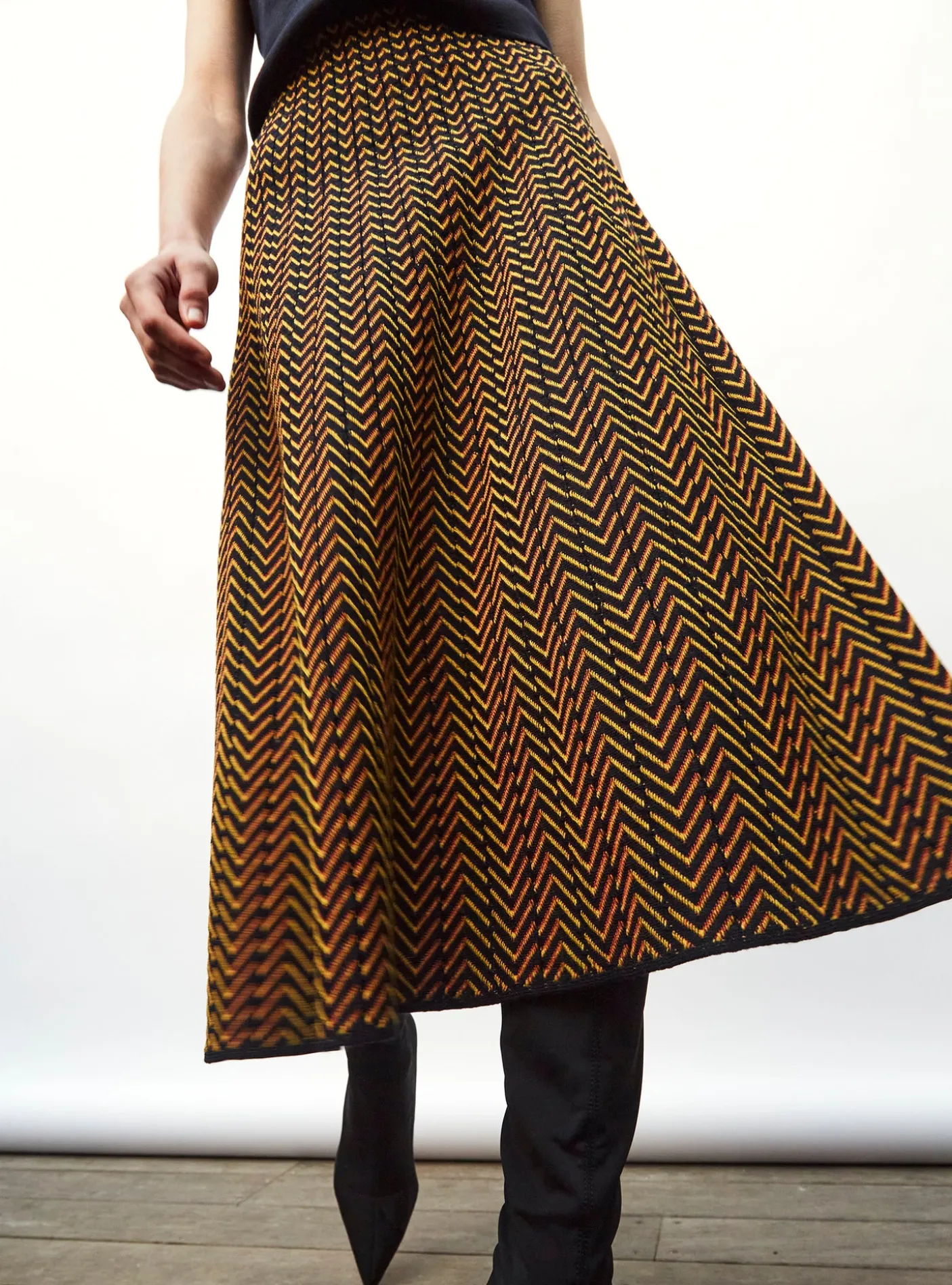 jupe réversible maille chevron