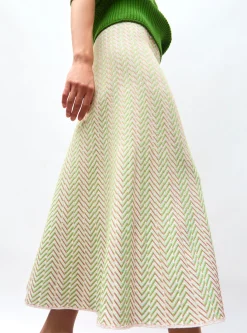 jupe réversible maille chevron