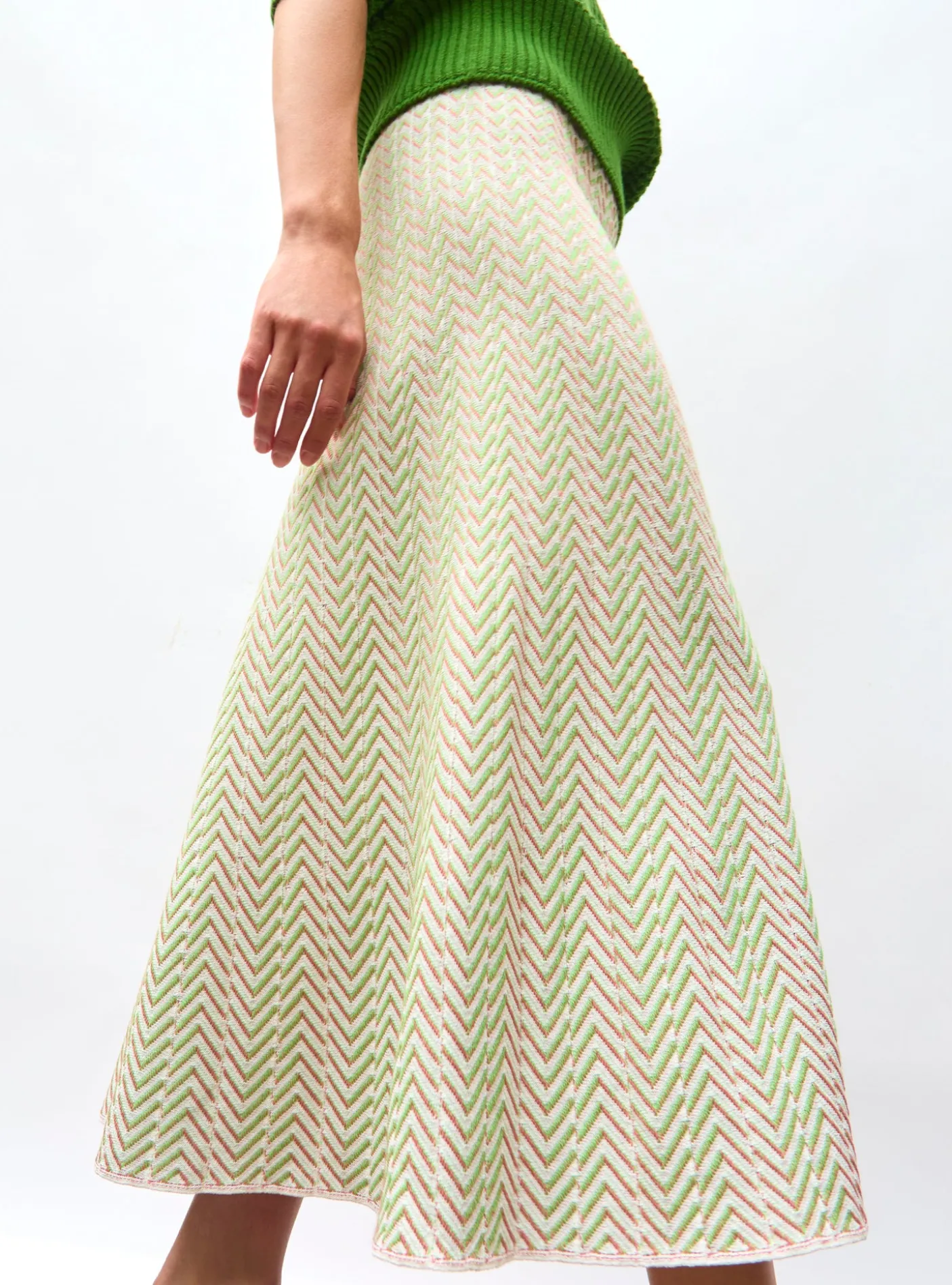 jupe réversible maille chevron