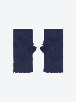 mitaines côtes festonnées en maille
