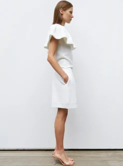 one shoulder en maille smockée