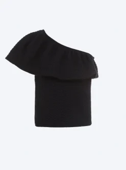one shoulder en maille smockée