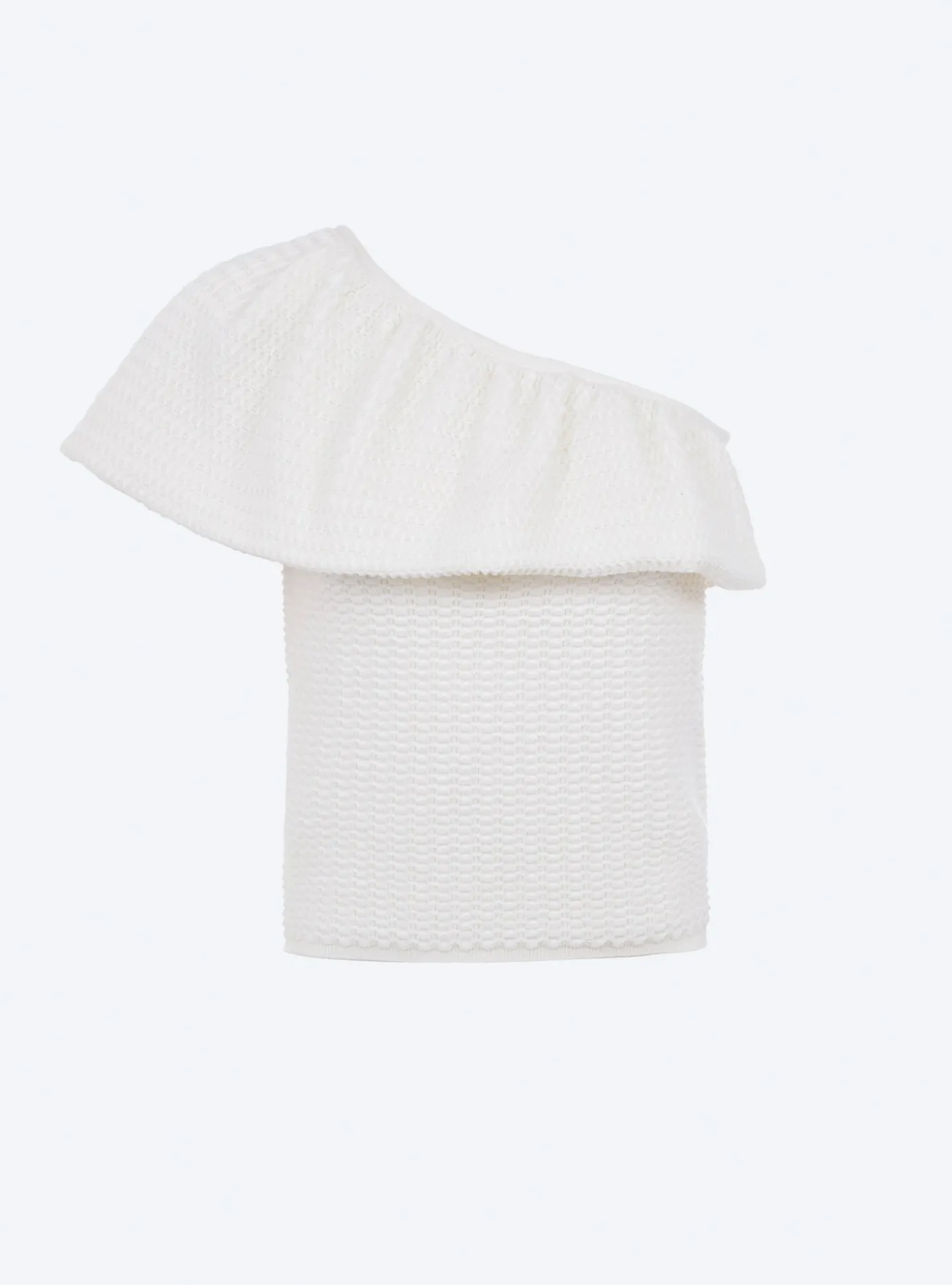 one shoulder en maille smockée