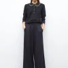 pantalon couture en maille damier