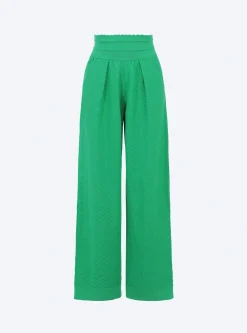 pantalon couture en maille damier