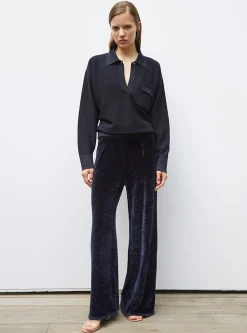 pantalon en maille velours