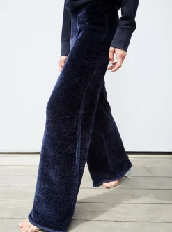 pantalon en maille velours
