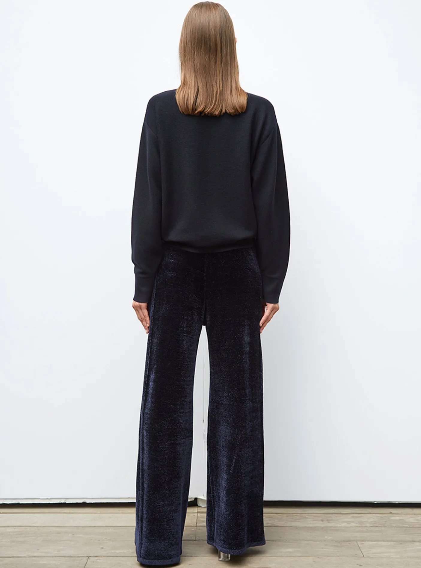 pantalon en maille velours