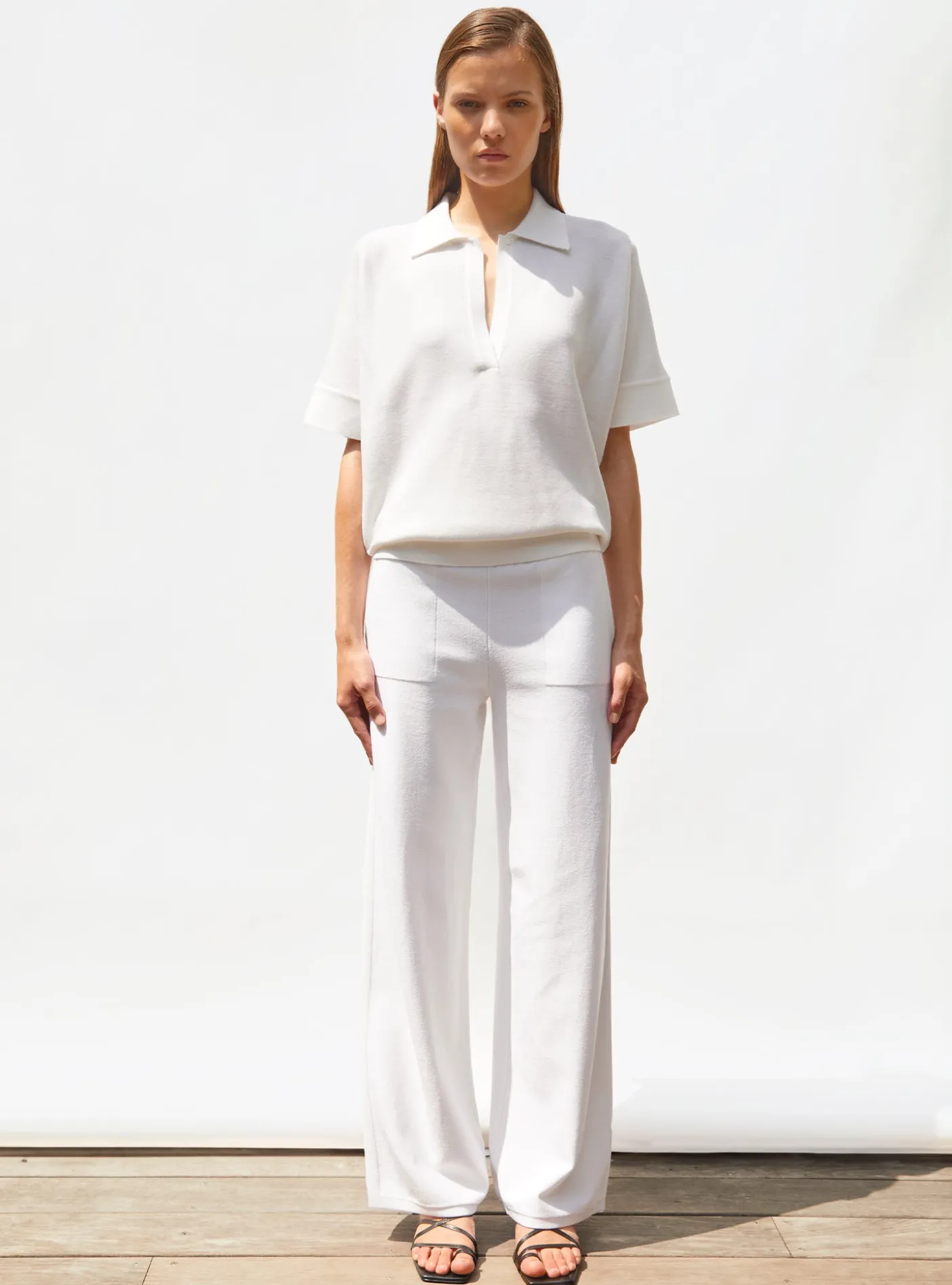pantalon taille haute maille jersey