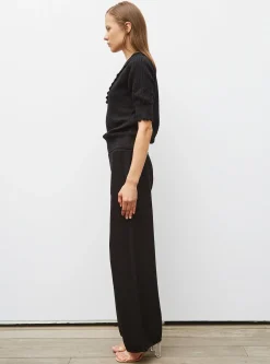 pantalon taille haute maille jersey