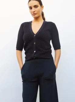 pantalon taille haute maille jersey