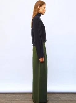 pantalon taille haute maille couture