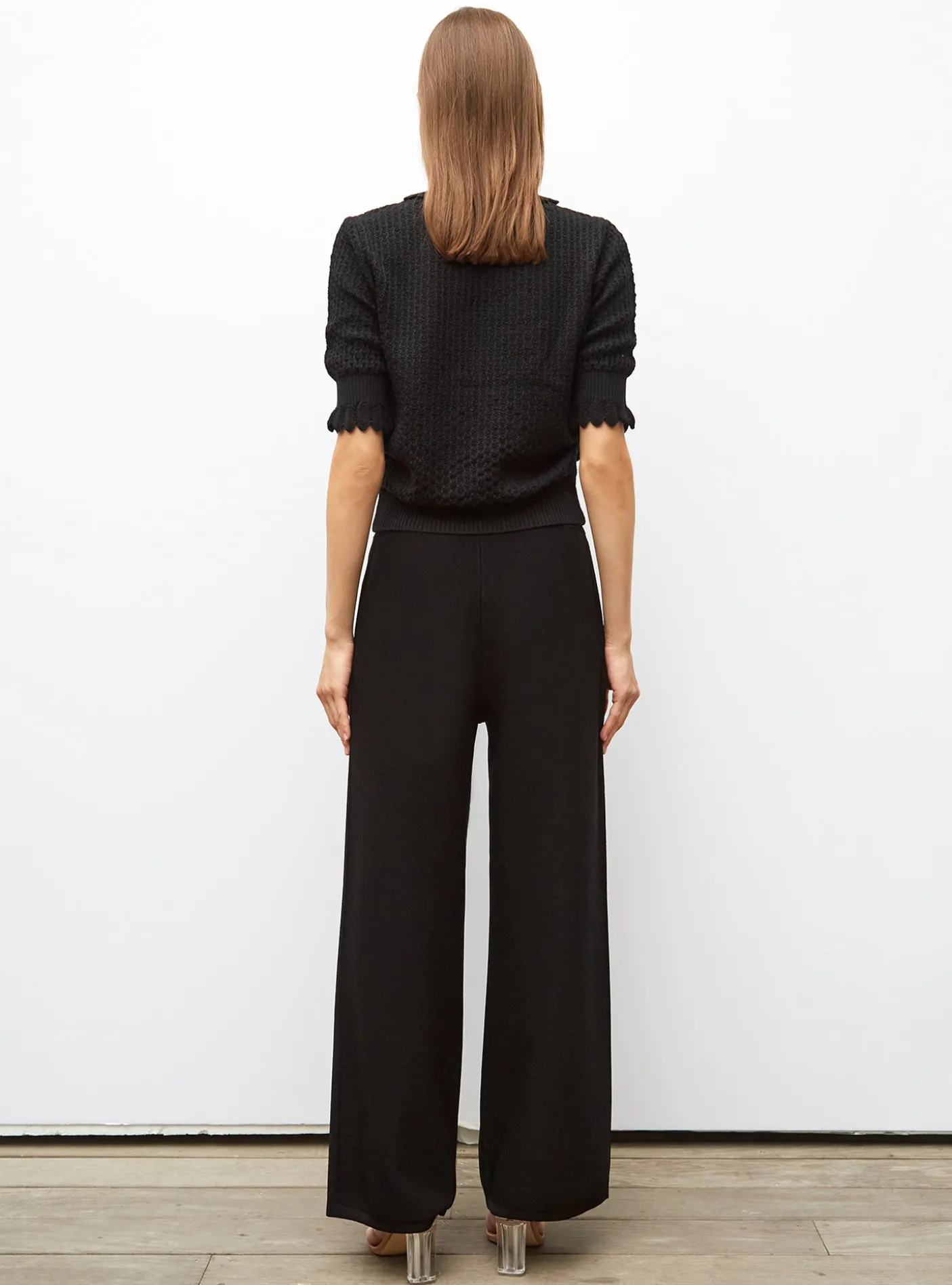 pantalon taille haute maille jersey