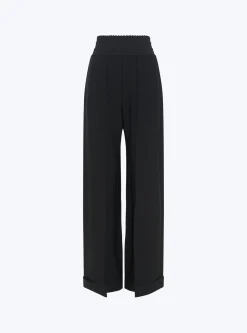 pantalon taille haute maille couture