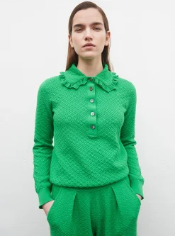polo couture en maille damier