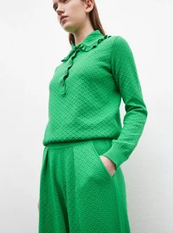 polo couture en maille damier