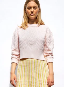 pull court maille damier