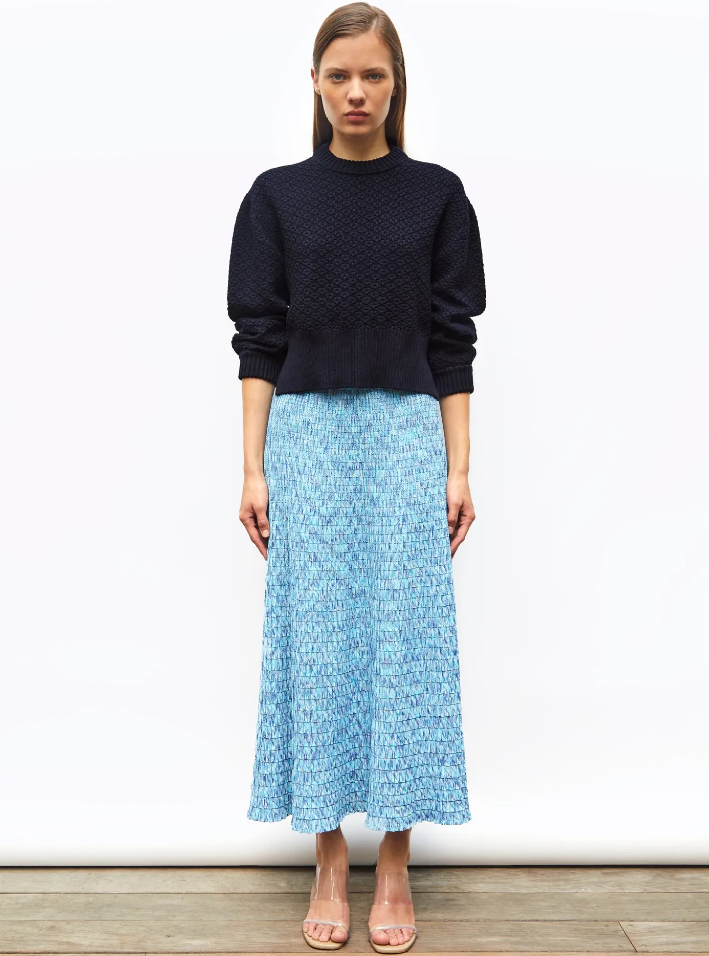 pull court maille damier