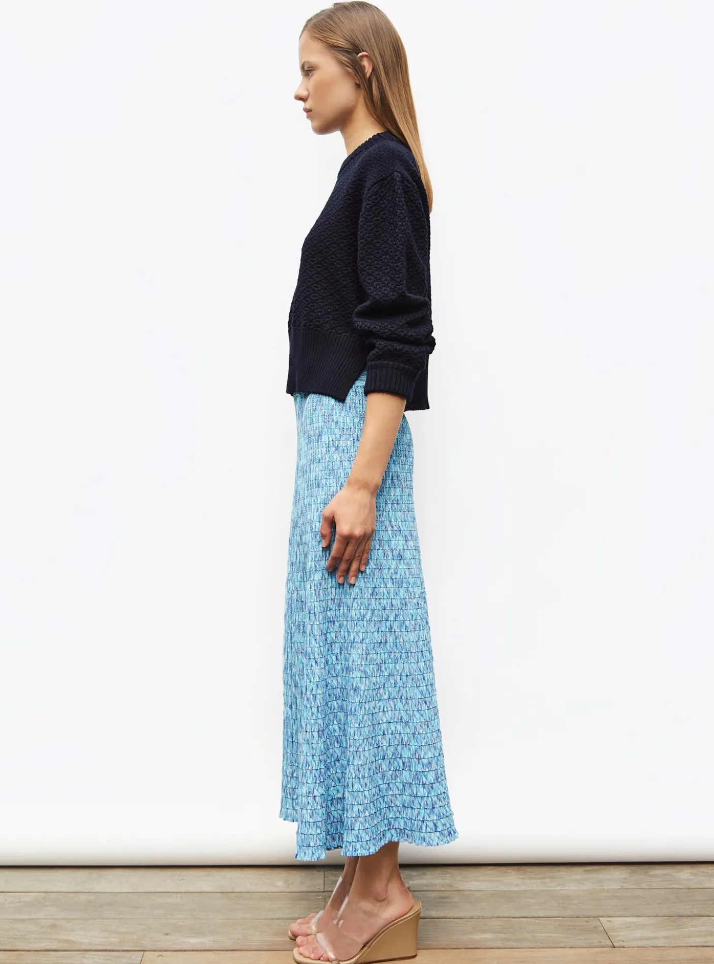 pull court maille damier