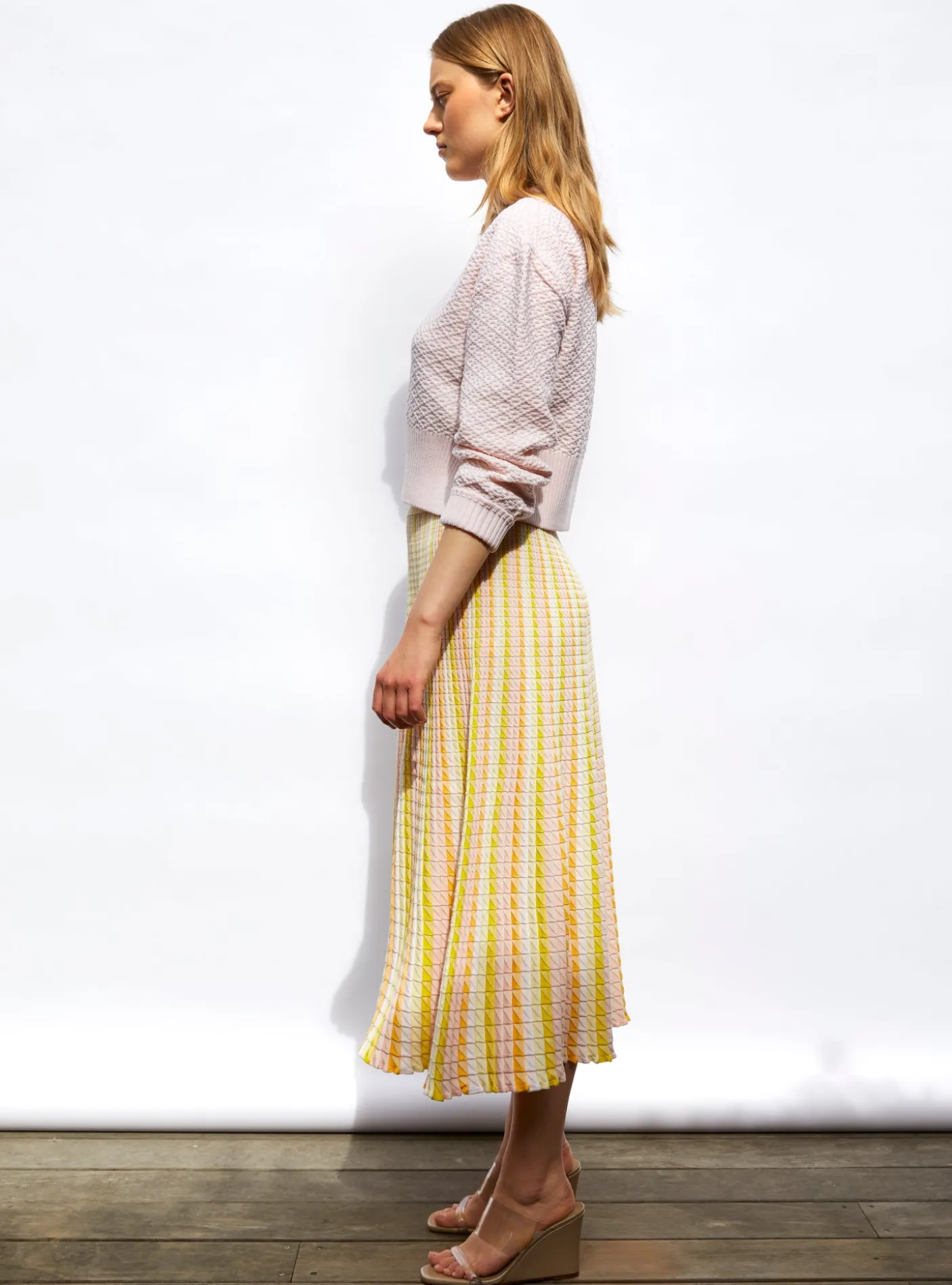 pull court maille damier