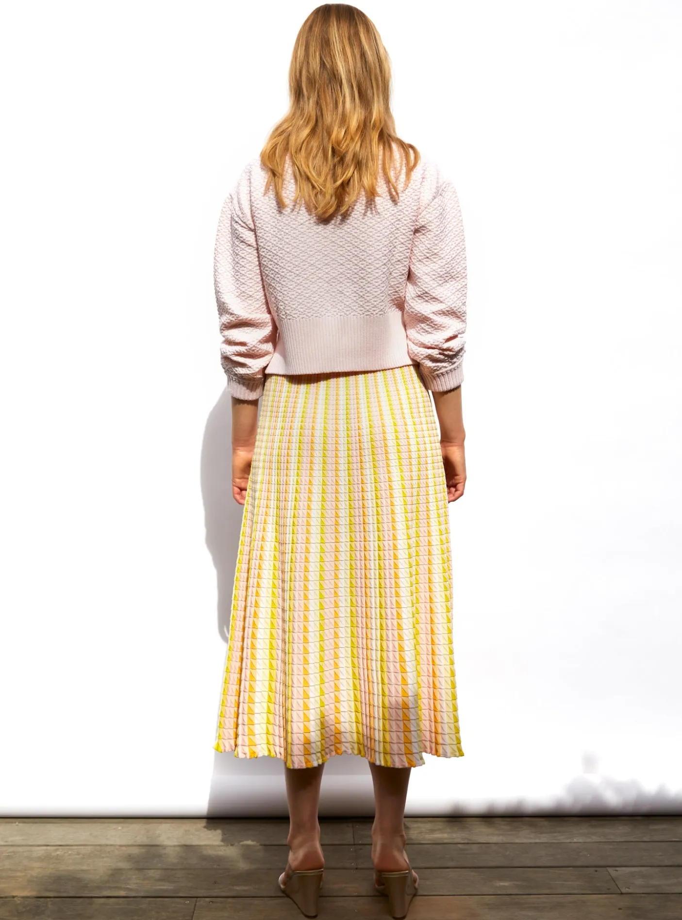 pull court maille damier