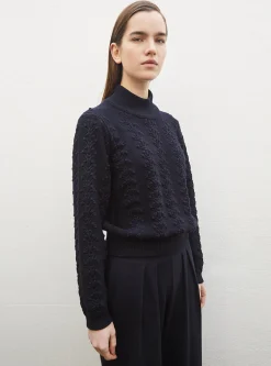 pull en maille motif floral