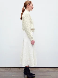 pull en maille motif floral