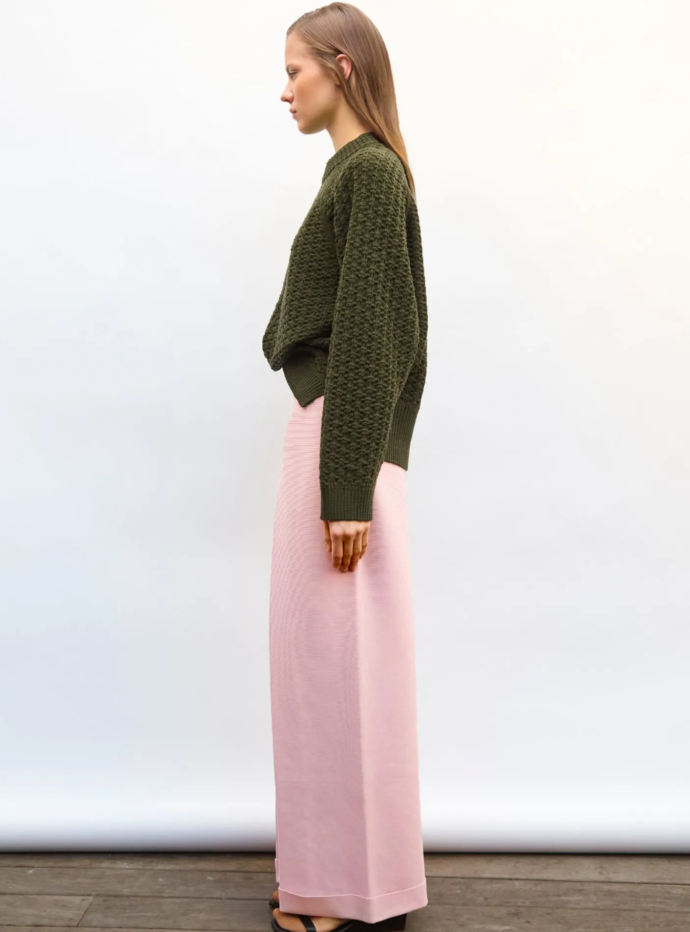 pull loose maille entrelacée
