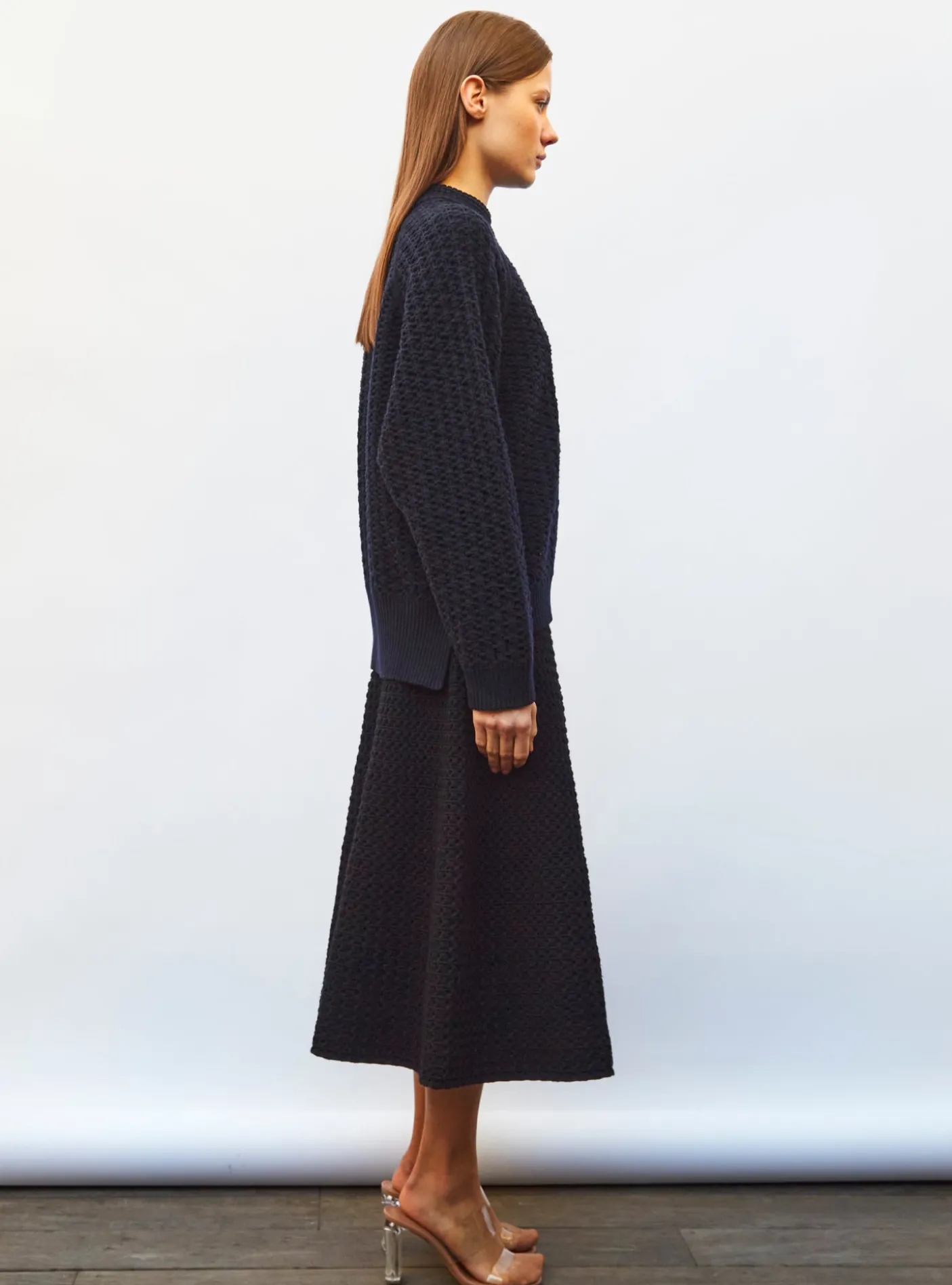 pull loose maille entrelacée