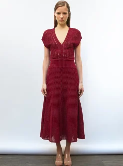 robe en maille cannage ajourée