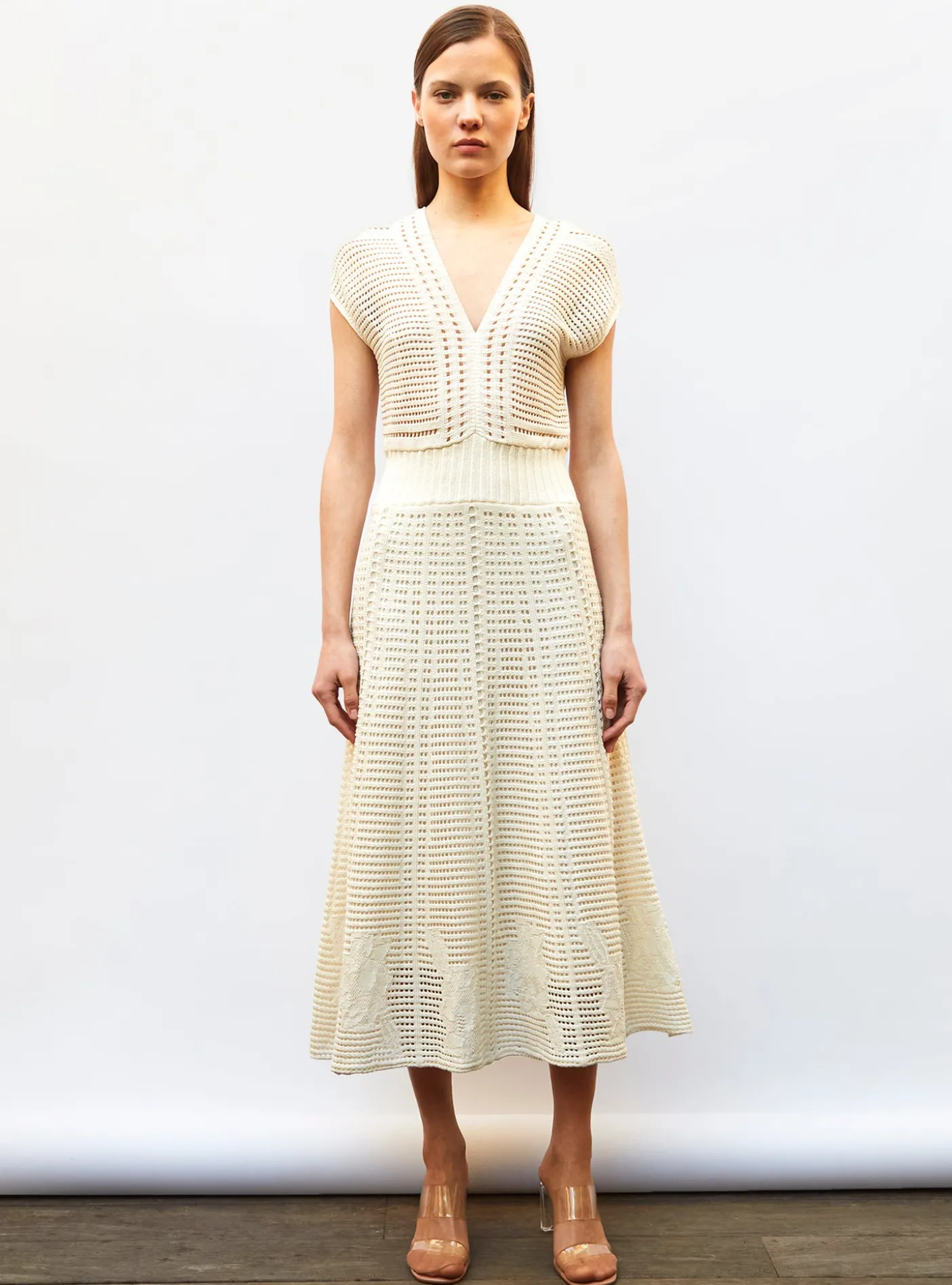 robe en maille cannage ajourée