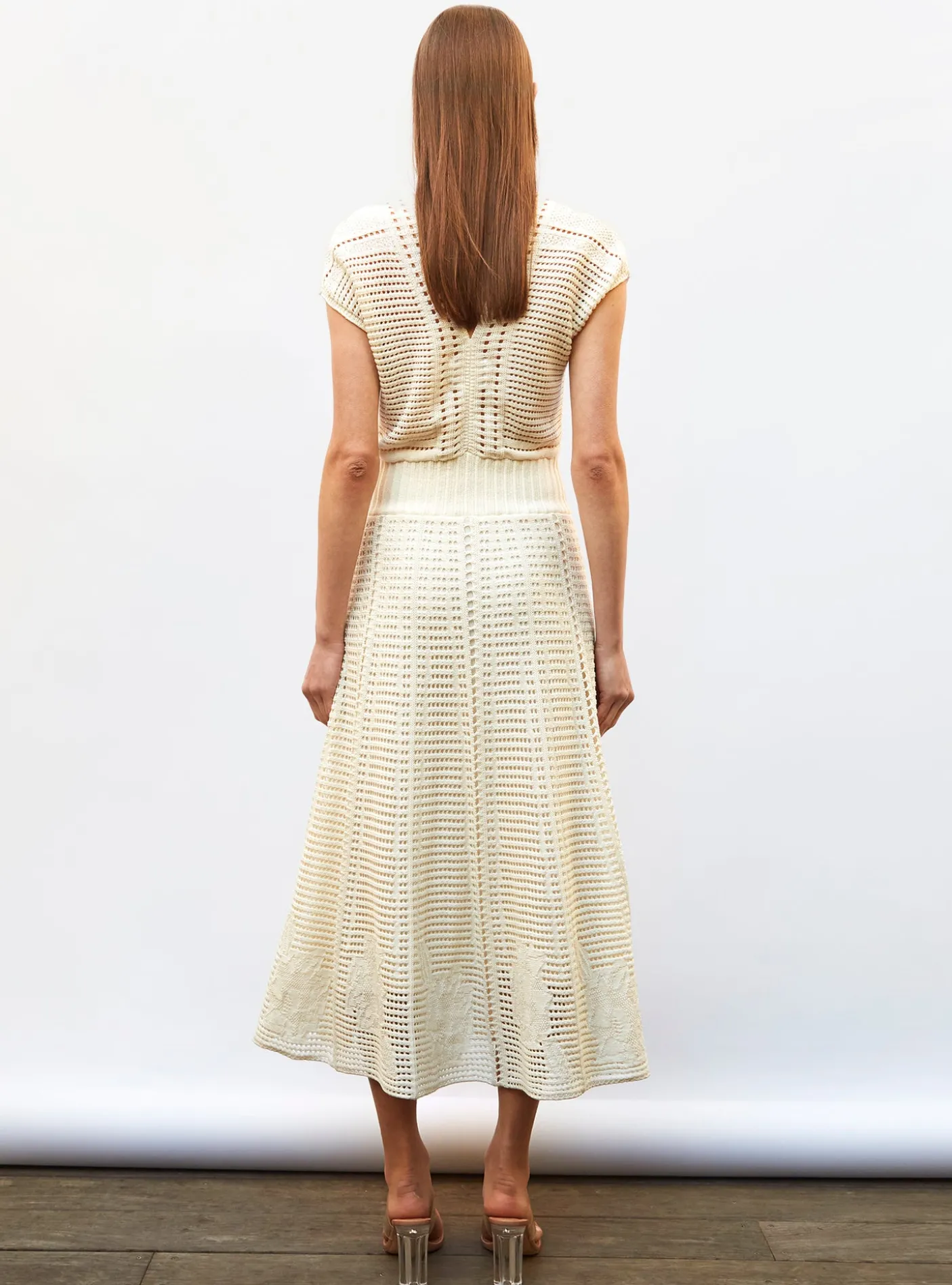 robe en maille cannage ajourée