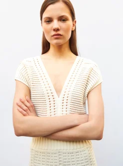 robe en maille cannage ajourée