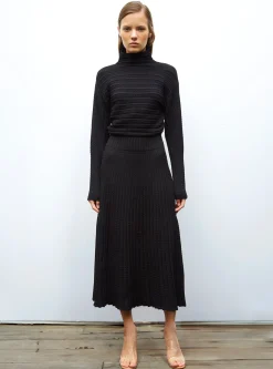 robe longue maille plissée