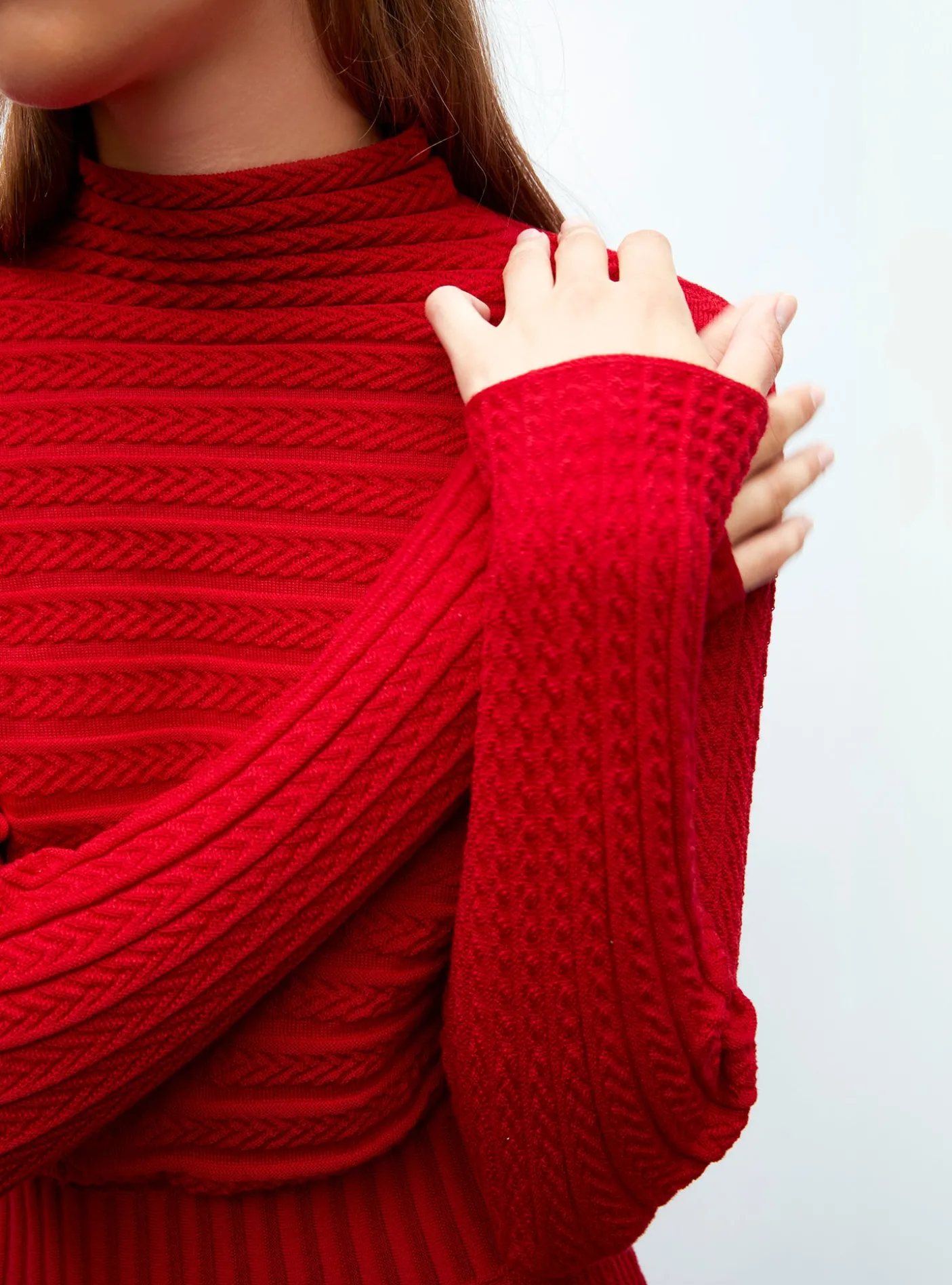 robe longue maille plissée