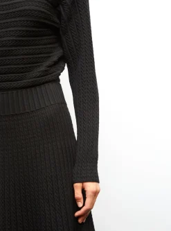 robe longue maille plissée
