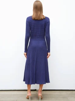 robe longue maille plissée