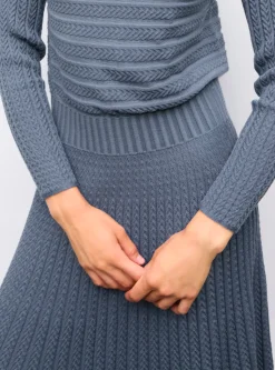 robe longue maille plissée