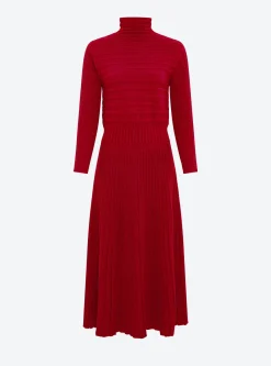 robe longue maille plissée